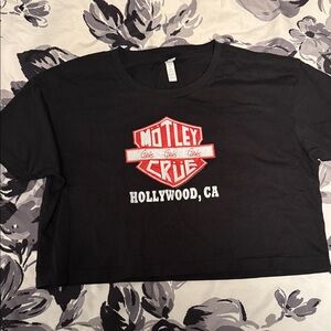 Motley Crue Black Graphic Crop Top